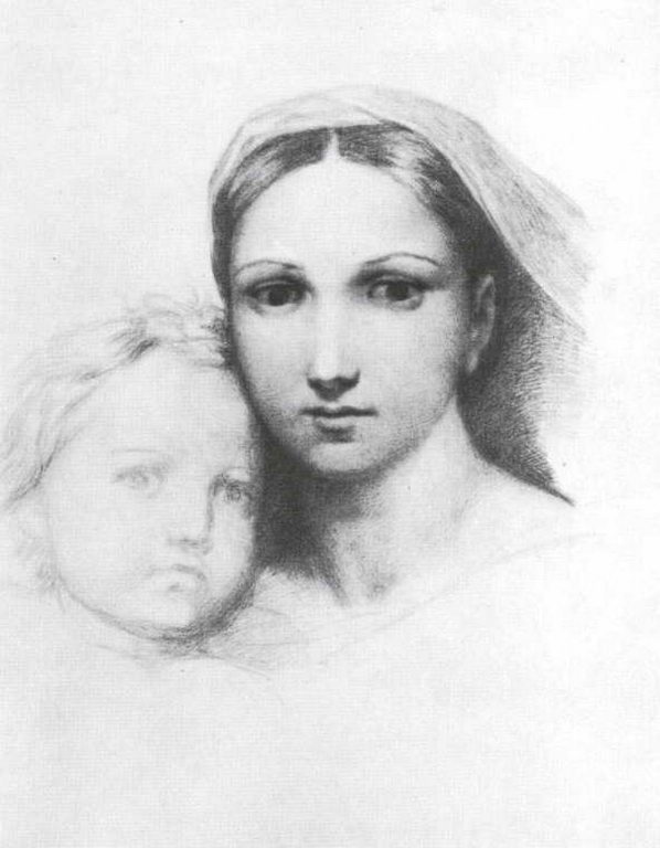 Сочинение по картине: Иванов - "Копия головы Сикстинской мадонны Рафаэля"